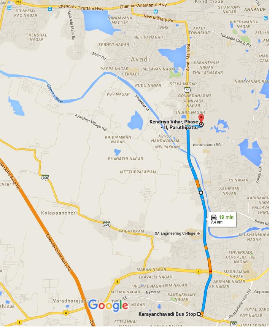 Chennai Авади xəritə