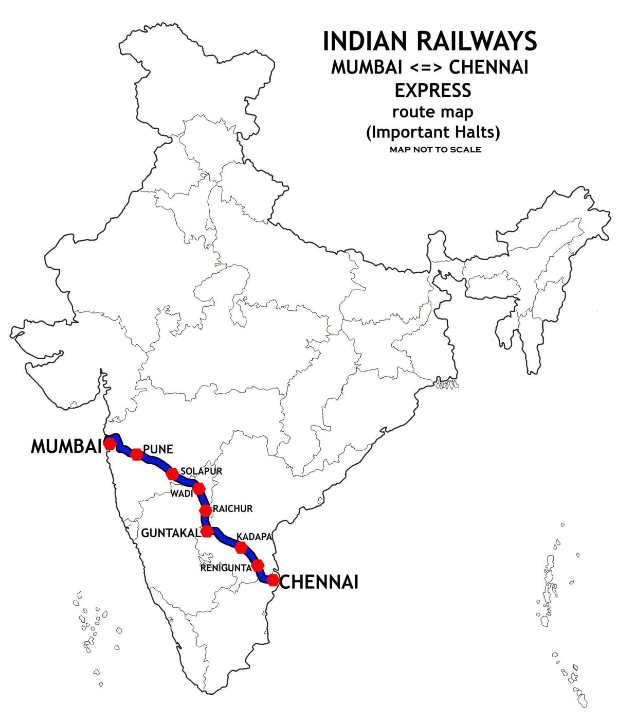 Mumbai bu Chennai xəritə
