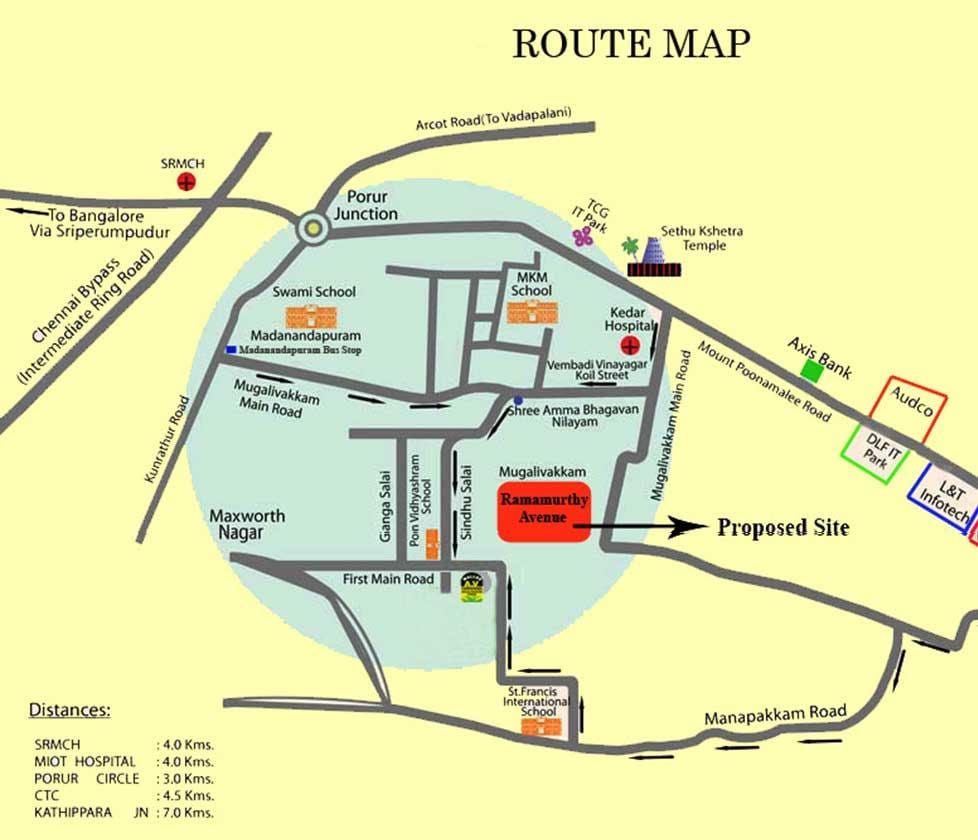 Порере Chennai xəritə
