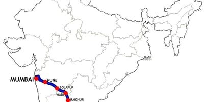 Mumbai bu Chennai xəritə
