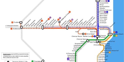 Chennai şəhərətrafı dəmiryolu xəritə