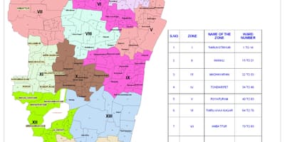 Chennai korporasiyasının Ward xəritə