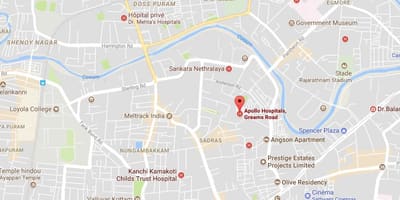 Apollo xəstəxananın Chennai nungambakkam olan xəritə