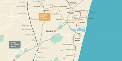 Metro və Dəmir yolu sahəsi marşrut Chennai kart 2